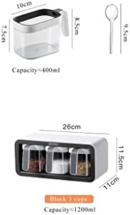 Zhuhw Spice Rack Wallид кутија за складирање сол Шакер за сезонски кутии со лажица кујнски материјали за складирање