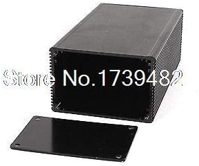Завртки Алуминиум Проект кутија кутија кутија за електронска моќност DIY 110x66x43mm црна