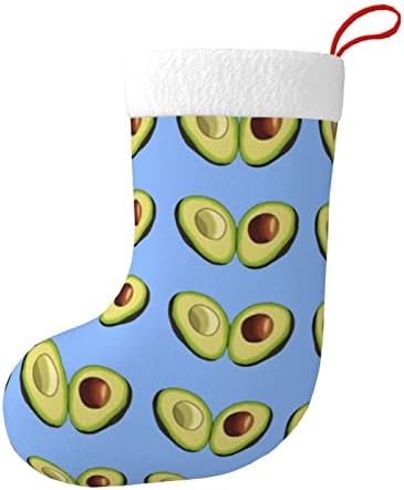 Аугенски Божиќни чорапи авокадо срцево двострано камин што виси чорапи