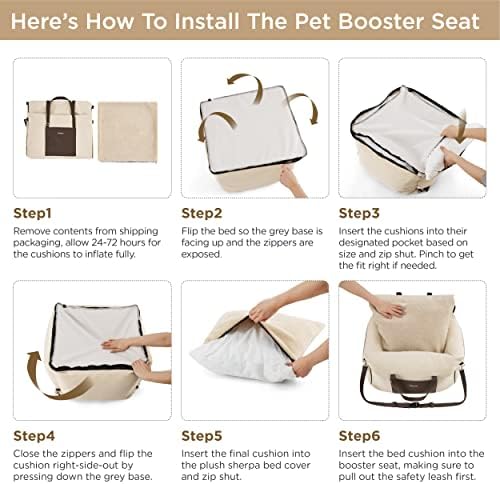 Лезирање на мало кучиња седиште за мали кучиња - Водоотпорно засилувач на кучиња за засилување на кучиња за автомобил со џебови