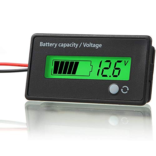 Мерач на мерач на мерач на капацитет на батеријата LCD, водоотпорен 12V/24V/36V/48V 72V Индикатор за статус на батерија на олово на