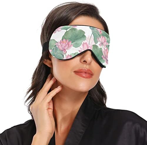 Lotus Waterlily Dishable Sleepe Mask Mask, Cool Heel Heel Heel Sleep Cover за летен одмор, еластично контурирано слепило за жени и мажи