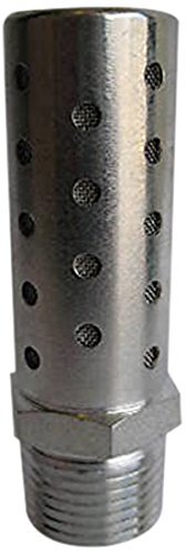 Mettleair SHF-N03 пневматски придушувач со висок проток, не'рѓосувачки челик, 3/8 NPT