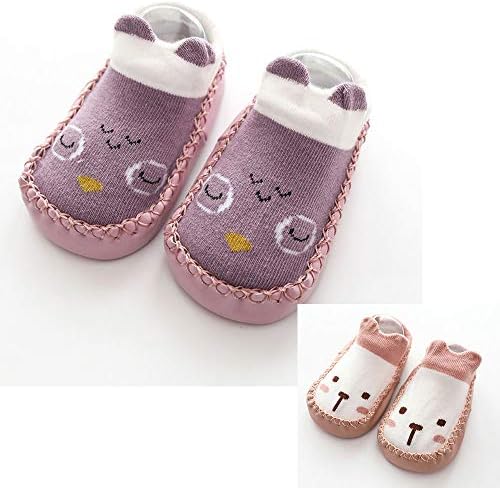 Чорапи за бебиња за бебиња wafunne пред -чевли со залепени гума за девојчиња за момчиња за мали деца