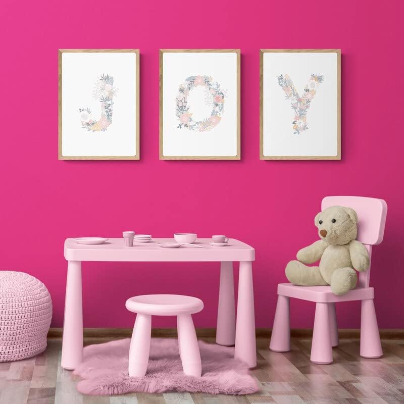 ВОТРОН Цветни Азбука Букви Ѕид Уметност Платно Постери И Отпечатоци За Розова Бебешка Соба Декор Соба Декор