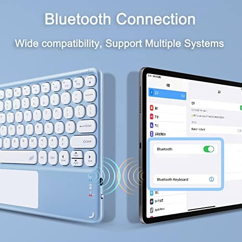 Случај за тастатура за Galaxy Tab S8 Plus 2022/S7 FE 2021/S7 Plus 2020 1220 12,4 инчи, тастатура за одвојување Bluetooth TouchPad,