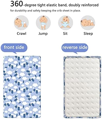 Расадник авион со тематски вграден креветче за креветчиња, стандарден душек за креветчиња, ултра мек материјал - одлично за момче или девојче