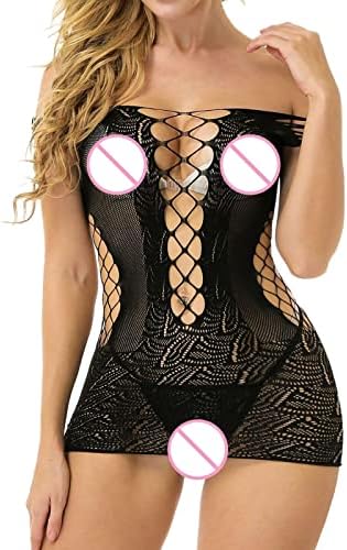 Heibbdg Rhinestone Coxings за жени долна облека секси мрежна чипка пижами долна облека здолниште секси секси костум плус големина