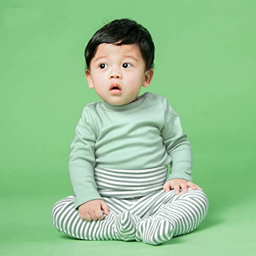 Научете се Leanbh новороденче бебе 3 пакувања со нозе памучни памучни памучни лежери со високи половини