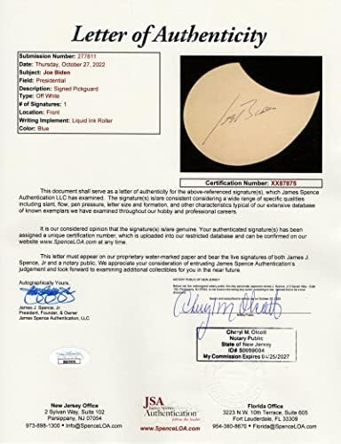 Претседателот oeо Бајден потпиша автограм со целосна големина Гибсон епифон Акустична гитара w/Jamesејмс Спенс автентикација JSA COA