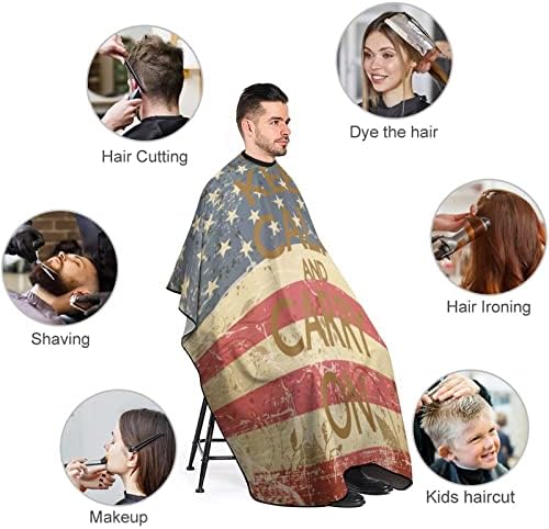 Бидете Смирени И продолжете Со Американското Знаме Бербер Кејп Професионална Престилка За Сечење Коса Фризер Кејп Барбер Додатоци За