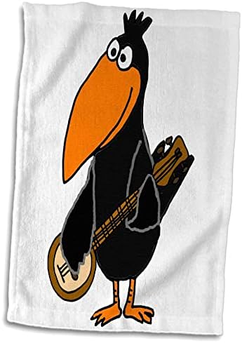 3drose Смешна симпатична црна врана птица која игра банџо цртан филм - крпи