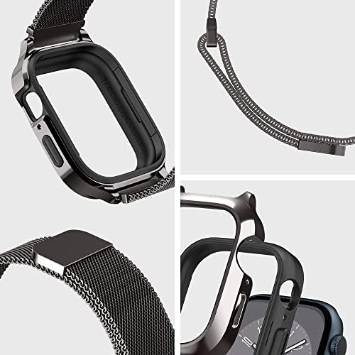 Spigen Metal Fit Pro дизајниран за Case Apple Watch со опсег серија SE2/6/SE/5/4 - Графит