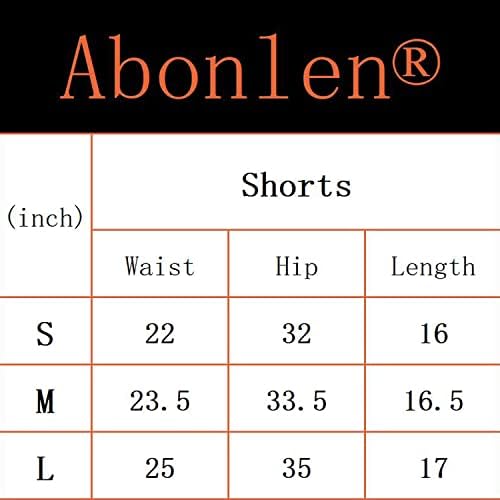 Abonlen Women Scrunch Беспрекорни 2 парчиња тренингот шорцеви со високи половини јога шорцеви салата за атлетски моторци шорцеви