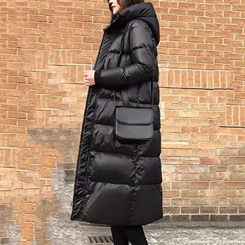 2022 Зимска облека за жени модна цврста боја палто црна долга слободно време жени меурчиња јакна стилски за жени