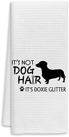 Не е коса за кучиња, тоа е докси сјајни рачни крпи кујнски крпи за садови, падови смешни кучиња декор крпи, loversубители на кучиња куче