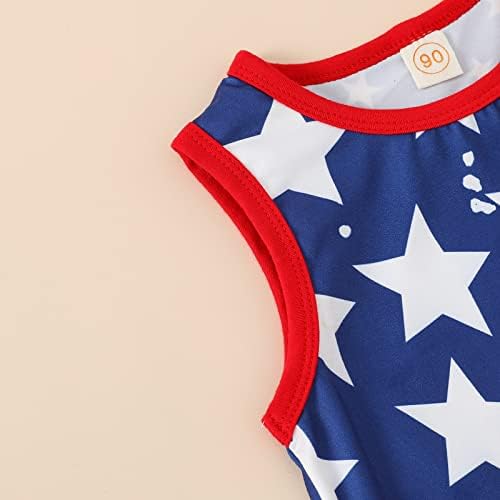 Нубо 4 јули Детски Момчиња Облека Американски Знаме Тенк Блузи Патриотски Маици Маици Ѕвезда Џеб Влечење Шорцеви