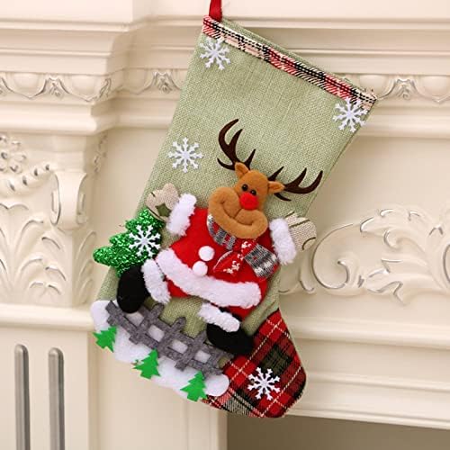 NC постелнина големи Божиќни чорапи Божиќни украси торбички торбички елен