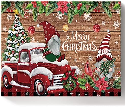 Божиќна гном фарма црвен камион DIY масло сликарство боја по броеви комплети за возрасни деца почетник, Божиќ, цветни борови дрвени