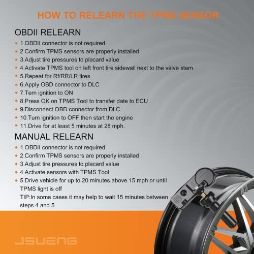 Сензор на Jsueng TPMS, сензор за мониторинг на притисок во гумите со 4 пакувања за Dodge RAM Jeep Wrangler Chrysler Заменете го56029398AB