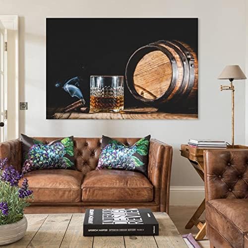 Гроздобер постер ковче виски и цигара фотографија гроздобер wallиден декор платно wallидни уметнички отпечатоци за wallидни украси за простории