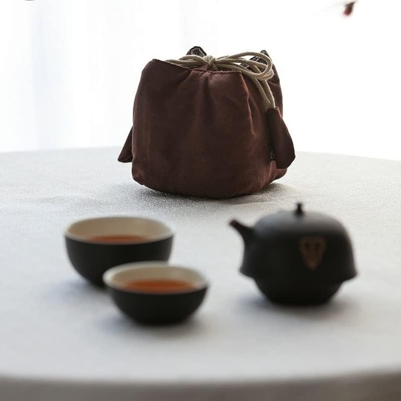 Подарок за патувања за домаќинства Ганфан, преносен сет керамички чај постави керамички домаќинство дома чај пиење сет