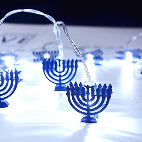 DBYLXMN 10 LED Chanukah Hanukkah String Party Light Decors Candlestick Battery Opered LED за украси за домашни ламби стапчиња