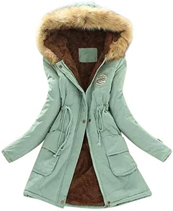Windbreaker за надворешна облека Ndvyxx, жени топла тенка јакна густо палто зимско надворешно облечено патент патент