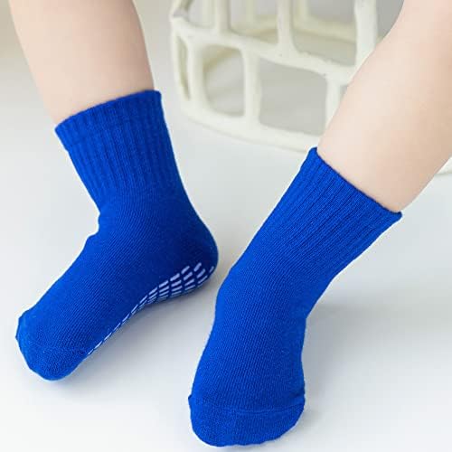 Мини ангел не лизга бебешки чорапи со зафати 6/12 пара анти-лизгачки атлетски чорапи-инфенти мали деца момчиња девојчиња