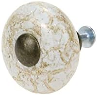 Керамички копчиња со керамички мермер-шема 4 парчиња со единечна дупка класичен мебел украс декоративни рачки за домаќинство бронза