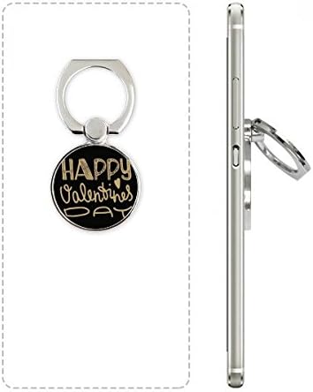 Среќен ден на в Valentубените, златен цитат стил телефонски прстен држач за држач за заграда Универзална поддршка