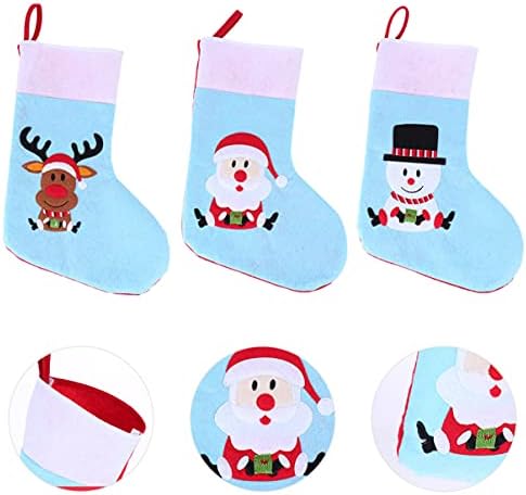 Зеродеко 3 парчиња чорапи декоративни меки еднократни симпатични чорапи со чорапи за чорапи за Божиќно дрво за Божиќ