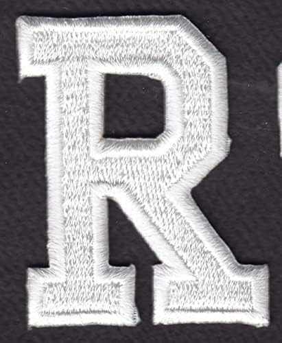 Букви - бела блок буква „r“ - железо на везена лепенка за апликација
