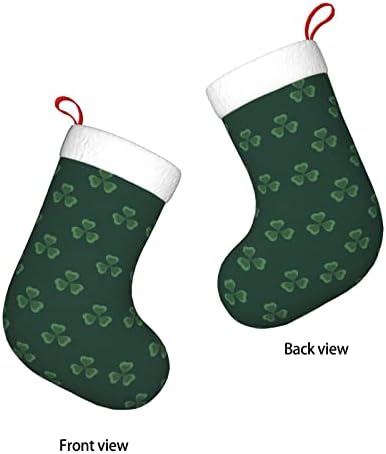 Божиќни чорапи на Аугенстер, Зелена Свети Патрик Детелина, двострано камин што виси чорапи