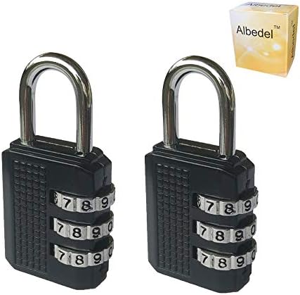 Албедел 2 x црна ресетибилна 3 бирање цифра комбинација лозинка за заклучување код за заклучување за куфери за куфери за куфери за куфери