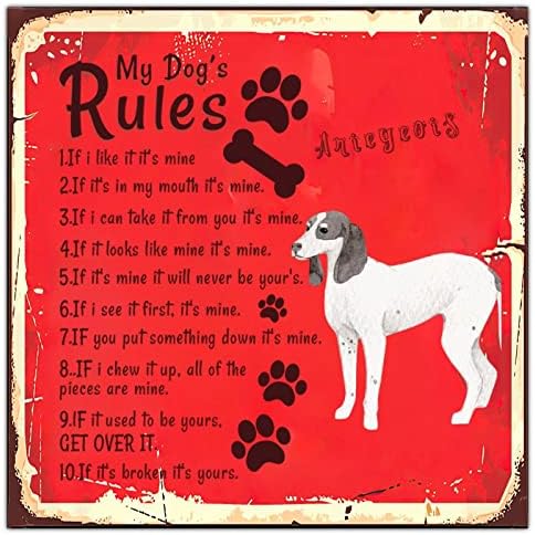 Смешно Метално Куче Потпишете Ги Правилата На Моето Куче Ретро Закачалка За Врата За Миленичиња Со Смешно Куче За Миленичиња Велејќи Алуминиум
