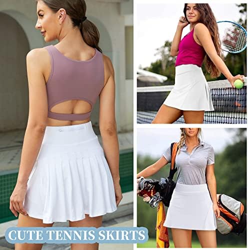 Плетирани тениски здолништа за жени со џебови се градат во шорцеви голф Скорк со високи спортови на спортска атлетска облека со активна облека