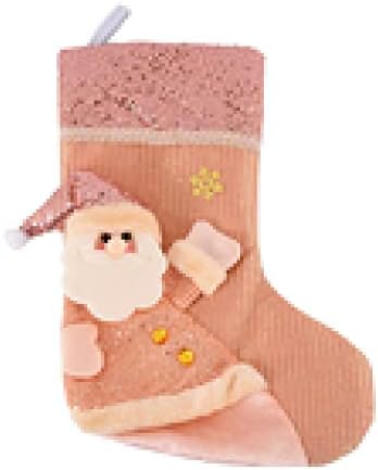 ДЕКОРАЦИЈА На Новогодишна Елка Украсена Со Розови Божиќни Чорапи Со Светки Снешко