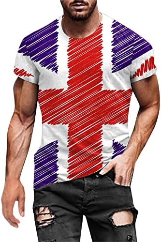 2023 година Нови мажи моден пролет лето лето -случајно кратко ракав О вратот знаме печатени маици врвни блузички мажи западно
