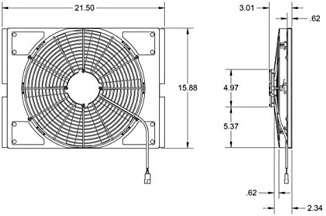 СПАЛ 30101516 Вентилатор &засилувач; Стариот Воздух Покровот 16-1/8 Hx22 Wx3-1/8 D, Темперамент &засилувач; Адџ. Сензор
