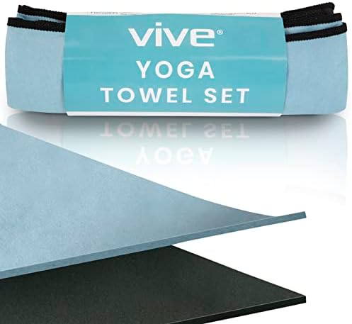 Vive Non Slip Yoga Train & Hand крпа - Микрофибер, брзо сушење, печење, лесен - не -лизгачки зафат на топла пилатес мат- мека и голема