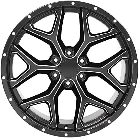 OE Wheels LLC CV98-D22095-6550-24B1M Сатен црно тркало со мелен раб насликано