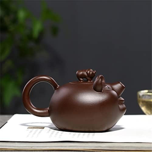 Irdfwh рачно изработено виолетова кал свинска чајница креативна керамичка форма на животни чајник кунг фу котел чај сет