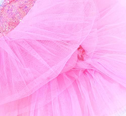 Девојки девојки искра леотард туту фустан со sequins за балет и танц