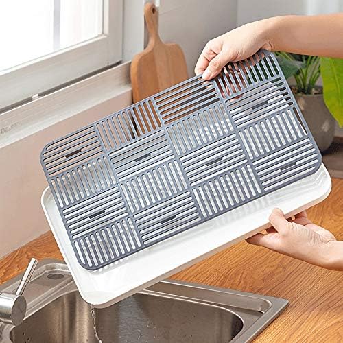 Zyzmh Drience Rack Пластично сад за драмач за фен за садови Голем мијалник за сушење Работа за кујна Организатор за сушење решетката