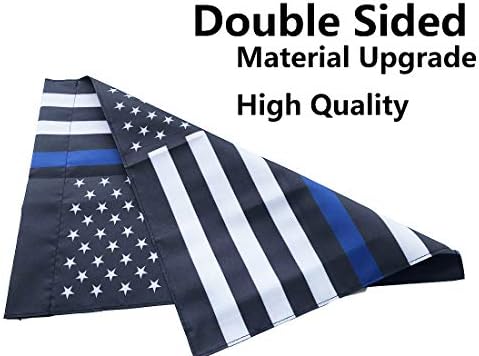Ерт тенка сина линија градинарско знаме со двојно еднострано 12,5 x 18 инчи полициско знаме Американско знаме направено од декорација