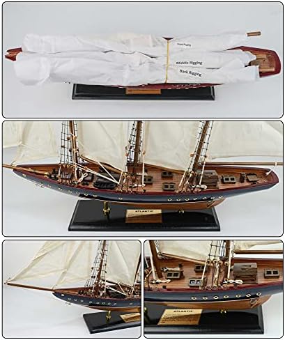 SailingStory 30 Дрвена едриличар модел Бродот едриличарски декор Шконер Атлантик 1:50 Скала реплика морнарица и антички финиш на ореви