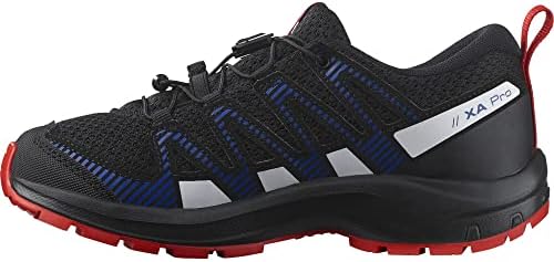 Salomon Xa Pro V8 чевли за пешачење, црна/лапс сина/огнена црвена боја, 2 американски унисекс мало дете