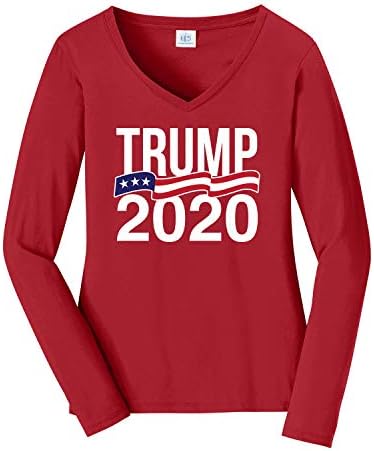 The ThreadRock Women's'sенски Трамп 2020 Долга ракав со маица со врат со врат