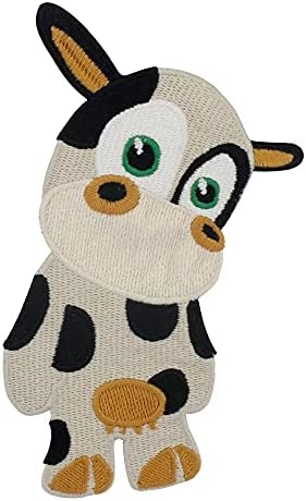 Симпатични млечни крави закрпи цртан филм животински везови за деца маица декоративна облека за шиење на значка